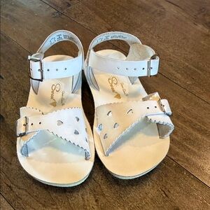 Salt Water Sandals by Hoy - White Sandals with Heart Details